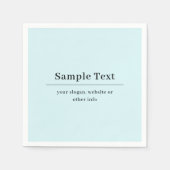 Eenvoudige en elegante tekst Sjabloon | Licht blau Servet (Voorkant)