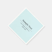 Eenvoudige en elegante tekst Sjabloon | Licht blau Servet (Hoek)