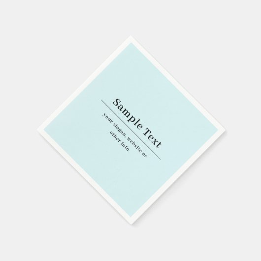 Eenvoudige en elegante tekst Sjabloon | Licht blau Servet (Hoek)
