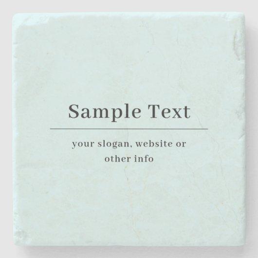 Eenvoudige en elegante tekst Sjabloon | Licht blau Stenen Onderzetter (Voorkant)