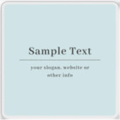 Eenvoudige en elegante tekst Sjabloon | Licht blau Sticker (Voorkant)