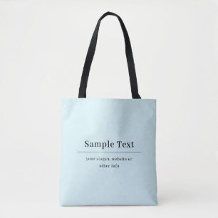 Eenvoudige en elegante tekst Sjabloon Licht blau Tote Bag
