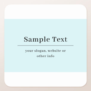 Eenvoudige en elegante tekst Sjabloon Licht blau Vierkante Sticker