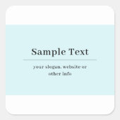 Eenvoudige en elegante tekst Sjabloon | Licht blau Vierkante Sticker (Voorkant)