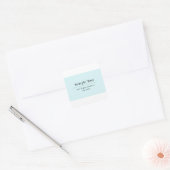 Eenvoudige en elegante tekst Sjabloon | Licht blau Vierkante Sticker (Envelop)
