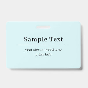 Eenvoudige en Elegante Tekst Sjabloon Lichtblauw Badge