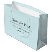 Eenvoudige en Elegante Tekst Sjabloon | Lichtblauw Groot Cadeauzakje (Achterkant Gekanteld)