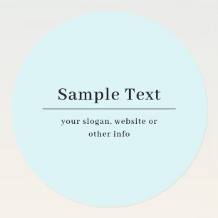 Eenvoudige en Elegante Tekst Sjabloon Lichtblauw Ronde Sticker