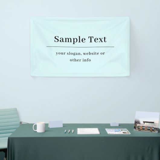 Eenvoudige en Elegante Tekst Sjabloon | Lichtblauw Spandoek (Beurs)
