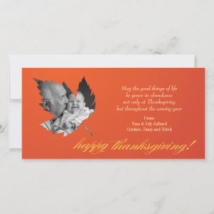 Eenvoudige en elegante Thanksgiving fotokaart Feestdagenkaart