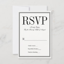 Eenvoudige en Elegante Trouw RSVP Kaart