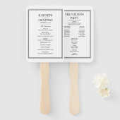 Eenvoudige en Elegante Trouwceremonie Programma Wa Handwaaier (Voorkant en achterkant)