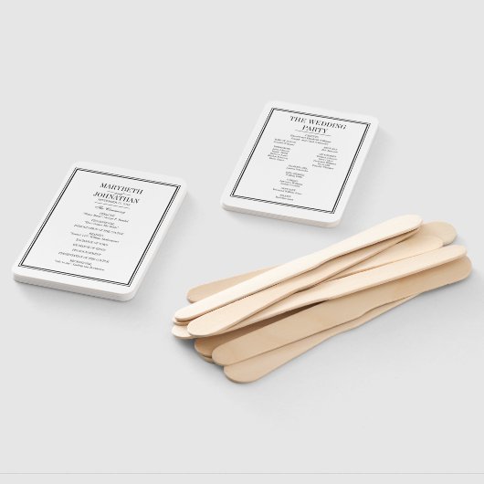 Eenvoudige en Elegante Trouwceremonie Programma Wa Handwaaier (Niet-gemonteerd)