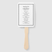 Eenvoudige en Elegante Trouwceremonie Programma Wa Handwaaier (Voorkant)