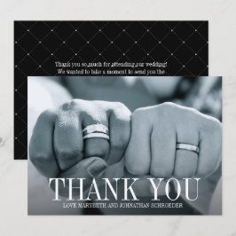 Eenvoudige en Elegante Trouwfoto Dankkaart Kaart