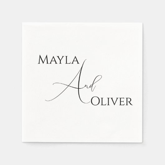 Eenvoudige en elegante trouwnamen met servetten (Voorkant)