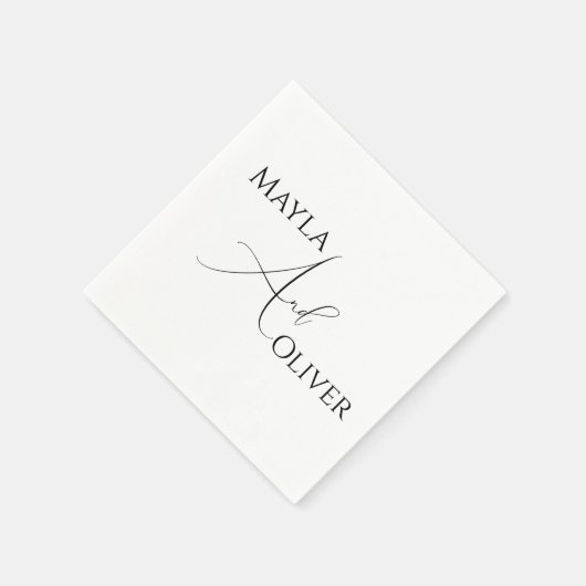 Eenvoudige en elegante trouwnamen met servetten (Hoek)