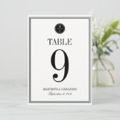 Eenvoudige en Elegante Trouwtafel Nummerkaart Kaart (Staand voorkant)