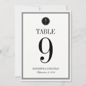 Eenvoudige en Elegante Trouwtafel Nummerkaart Kaart (Achterkant)