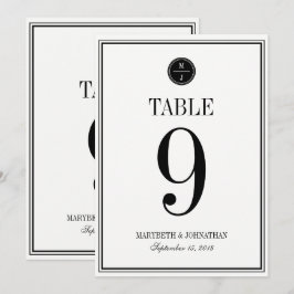 Eenvoudige en Elegante Trouwtafel Nummerkaart Kaart