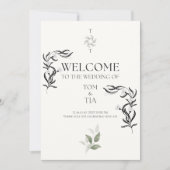 Eenvoudige en elegante trouwuitnodiging kaart (Voorkant)