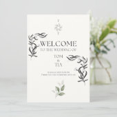 Eenvoudige en elegante trouwuitnodiging kaart (Staand voorkant)