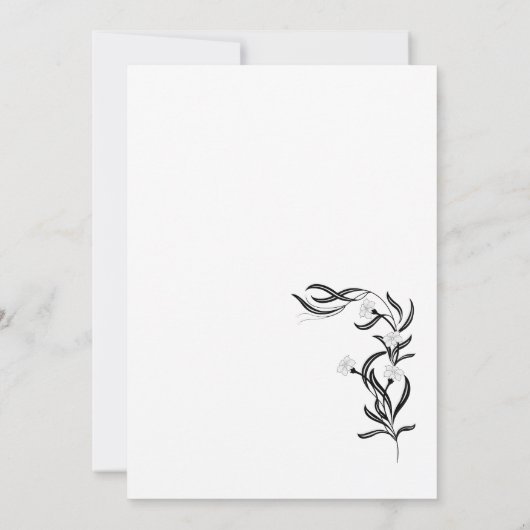 Eenvoudige en elegante trouwuitnodiging kaart (Achterkant)