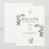 Eenvoudige en elegante trouwuitnodiging kaart (Voorkant / Achterkant)