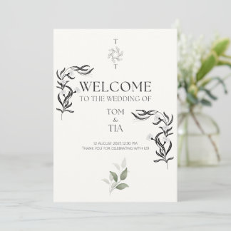 Eenvoudige en elegante trouwuitnodiging kaart