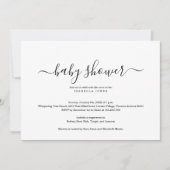 Eenvoudige en elegante uitnodiging tot Baby shower (Voorkant)