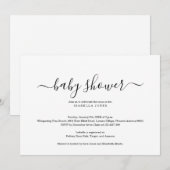 Eenvoudige en elegante uitnodiging tot Baby shower (Voorkant / Achterkant)