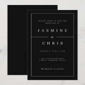 Eenvoudige en elegante uitnodiging tot huwelijk (Voorkant / Achterkant)