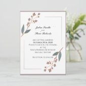 Eenvoudige en elegante uitnodiging voor een bruilo (Staand voorkant)