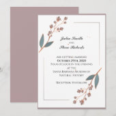 Eenvoudige en elegante uitnodiging voor een bruilo (Voorkant / Achterkant)