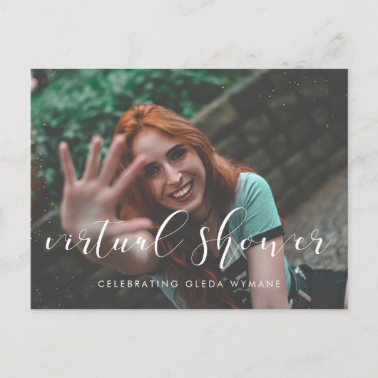 Eenvoudige en elegante Virtual Vrijgezellenfeest f Briefkaart (Voorkant)