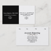 Eenvoudige en elegante Visitekaartjes van het rapp (Voorkant / Achterkant)