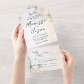 Eenvoudige en elegante vlinders bruiloft all in one uitnodiging (Afscheurbaar)