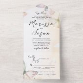 Eenvoudige en elegante vlinders bruiloft all in one uitnodiging (Binnen)