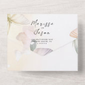 Eenvoudige en elegante vlinders bruiloft all in one uitnodiging (Achterkant)