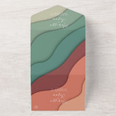 Eenvoudige en elegante warme kleuren bruiloft all in one uitnodiging (Buitenkant)