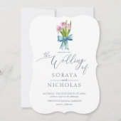 Eenvoudige en elegante Waterverf Floral Wedding Kaart (Voorkant)