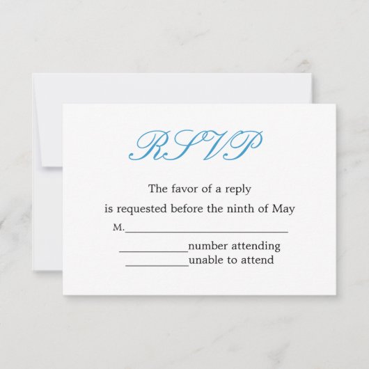 Eenvoudige en elegante weddenschappen RSVP (Voorkant)