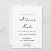 Eenvoudige en elegante witte bruiloft uitnodigings kaart (Voorkant)