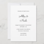 Eenvoudige en elegante witte bruiloft uitnodigings kaart (Voorkant)