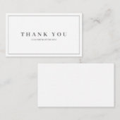 Eenvoudige en elegante witte kaart - Hartelijk dan (Voorkant / Achterkant)