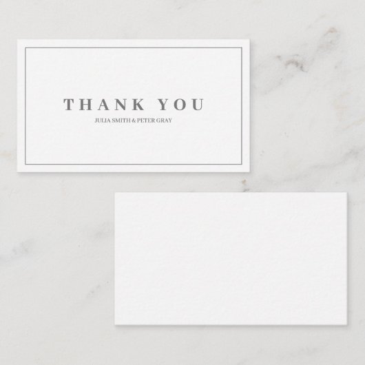 Eenvoudige en elegante witte kaart - Hartelijk dan (Voorkant / Achterkant)