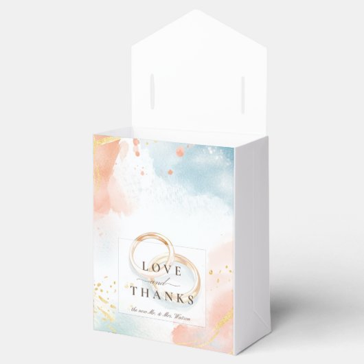 Eenvoudige en elegante zachte chique kleuren bedankdoosjes (Geopend)