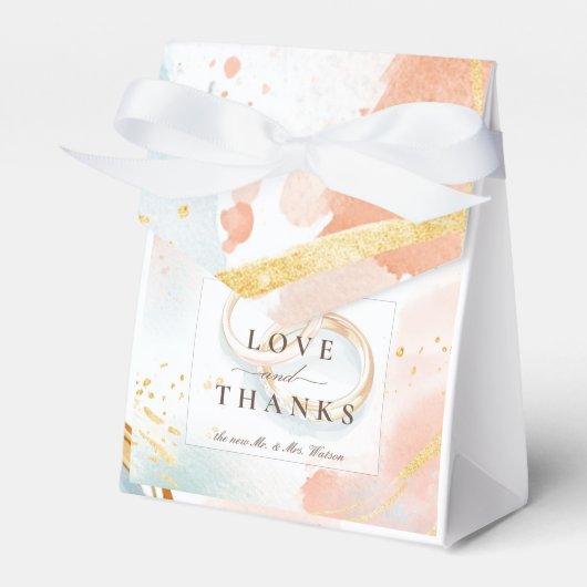 Eenvoudige en elegante zachte chique kleuren bedankdoosjes (Voorkant Zijde)