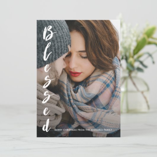 Eenvoudige en Elegante Zachte Waterverf Kerstmis Feestdagenkaart (Staand voorkant)