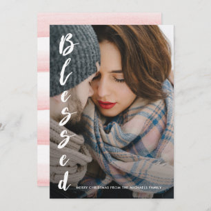 Eenvoudige en Elegante Zachte Waterverf Kerstmis Feestdagenkaart